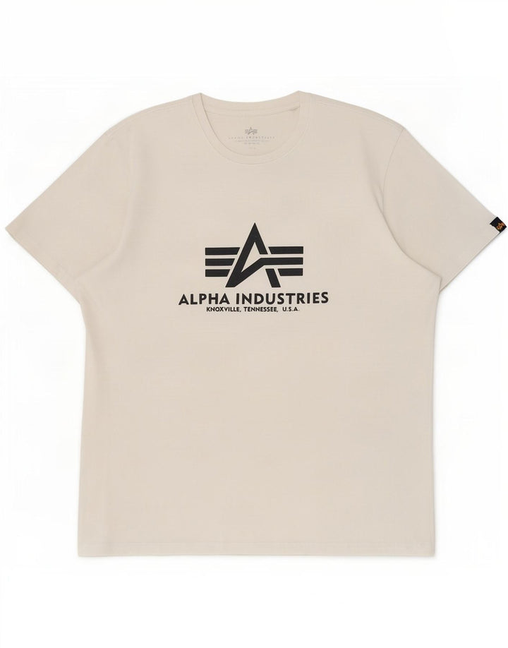 Męski T-shirt z grafiką Alpha Industries, duży, biały