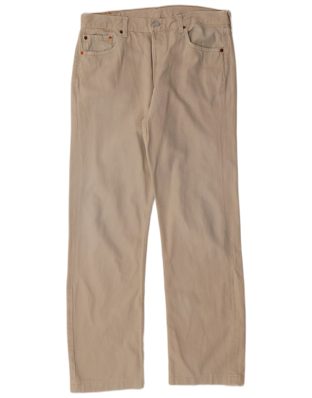 Męskie jeansy LEVI'S 501 Straight W36 L31 Beżowa bawełna