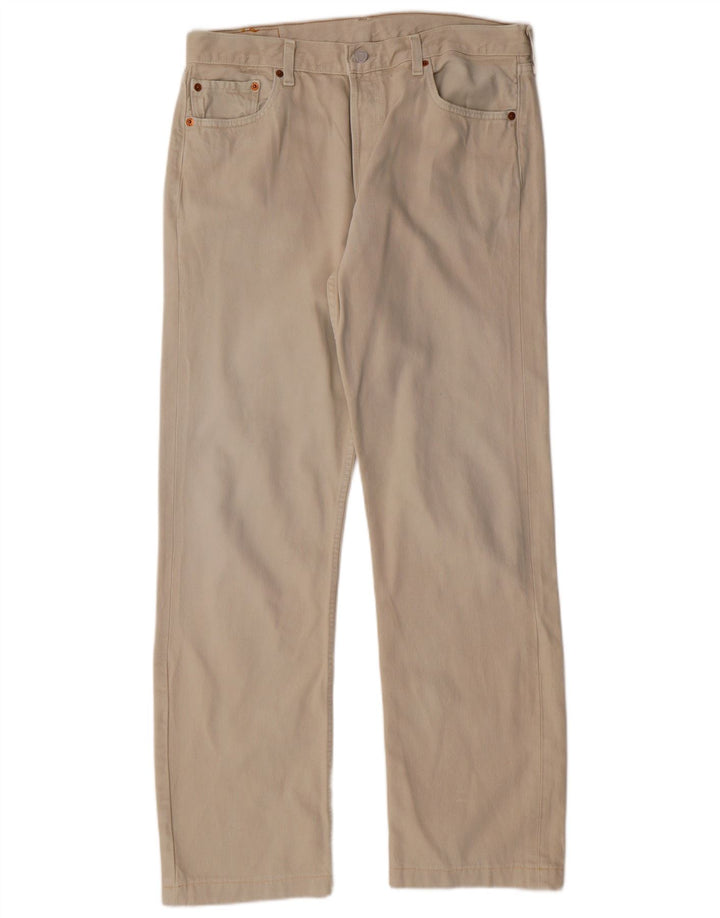 Męskie jeansy LEVI'S 501 Straight W36 L31 Beżowa bawełna