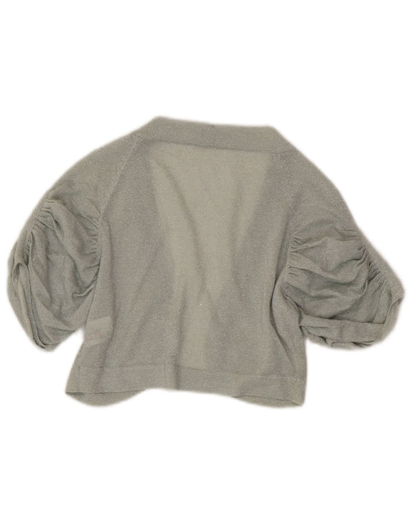 Sweter damski z krótkim rękawem i bolerkiem Coast UK 10, mały, szary, bawełniany
