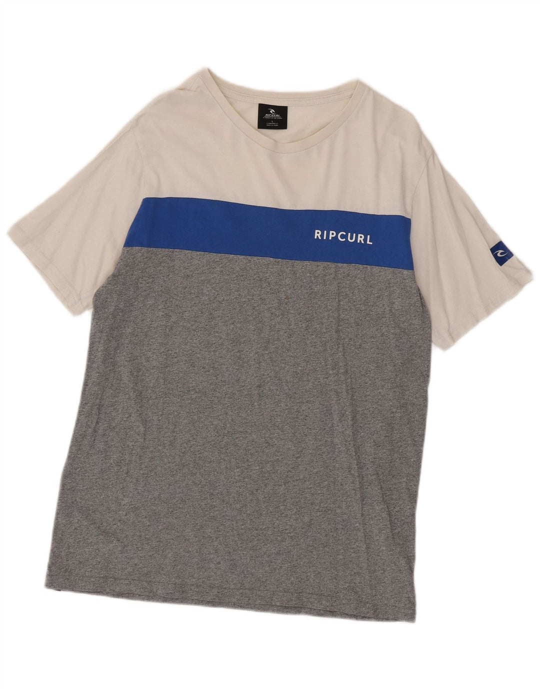 T-shirt męski Rip Curl o standardowym kroju, duży, wielokolorowy z blokami kolorów
