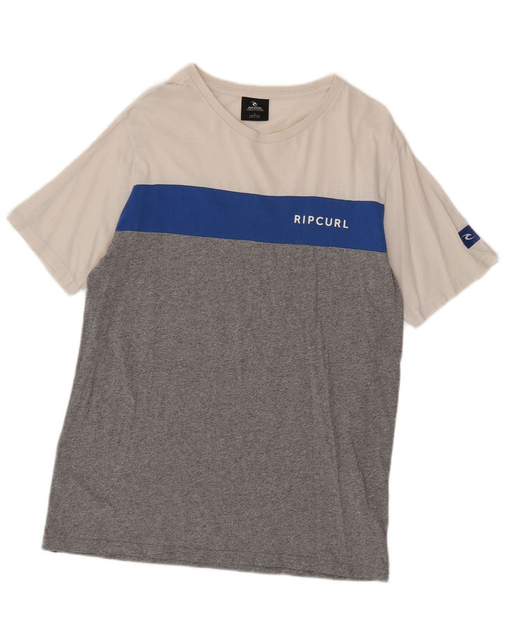 T-shirt męski Rip Curl o standardowym kroju, duży, wielokolorowy z blokami kolorów