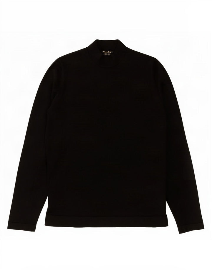 Męski sweter z golfem Massimo Dutti, średnia czarna wełna