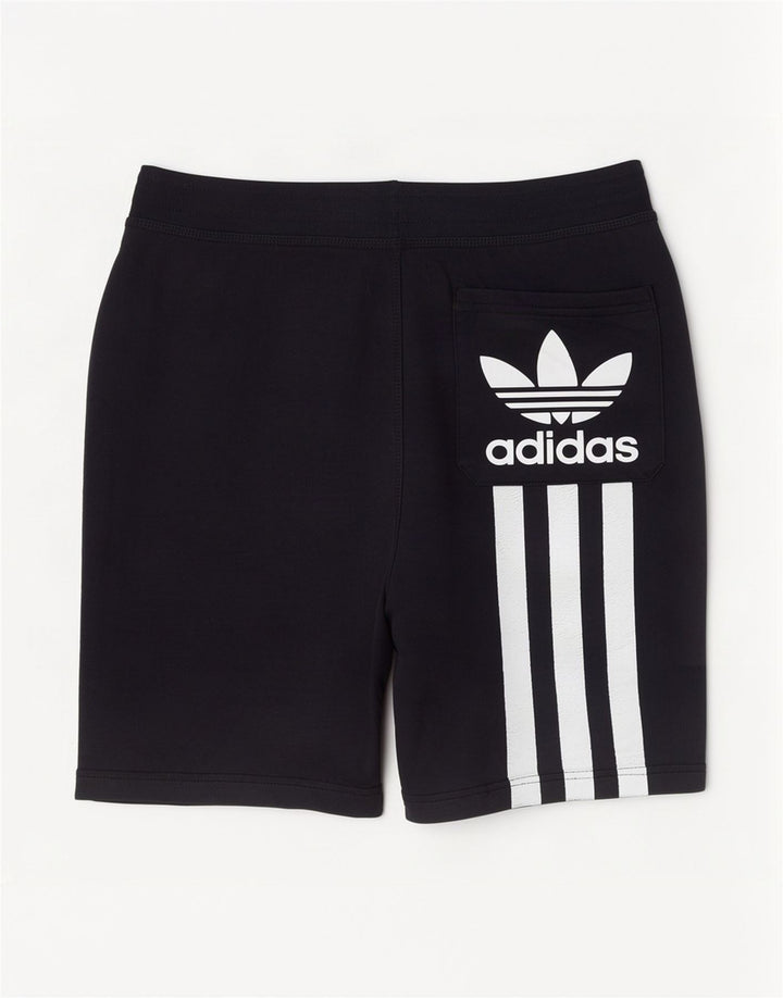 Męskie spodenki sportowe Adidas z grafiką, średnie czarne, bawełniane