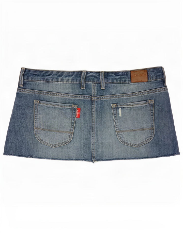 Damska mini spódniczka jeansowa Superdry w trudnej sytuacji, średnia W34, niebieska bawełna