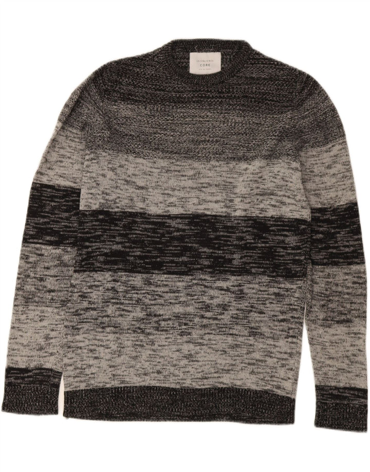 Męski sweter Jack & Jones z okrągłym dekoltem i małymi szarymi paskami