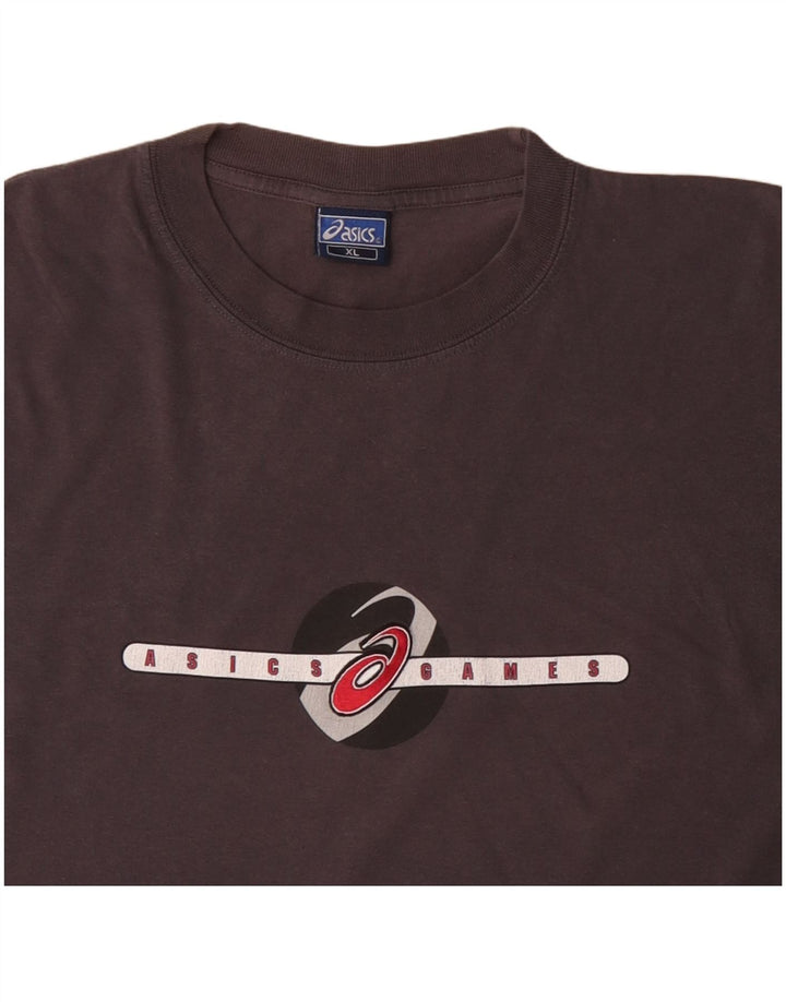 Męska koszulka z grafiką Asics, góra XL, szara bawełna