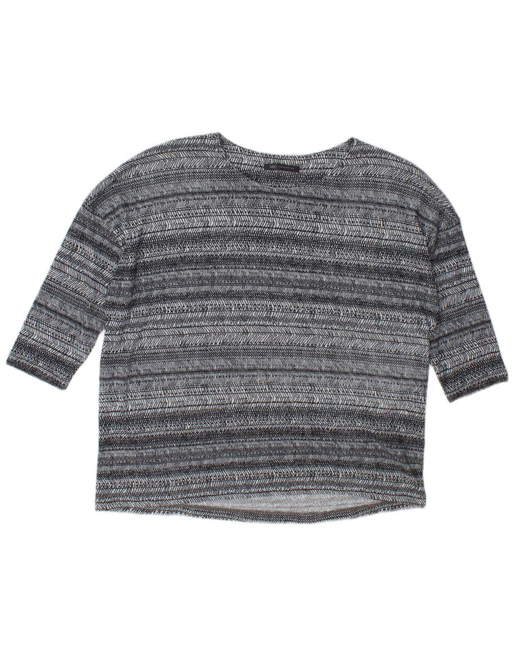 Marks & Spencer Damski top oversize z rękawem 3/4, UK 18 XL, szare paski