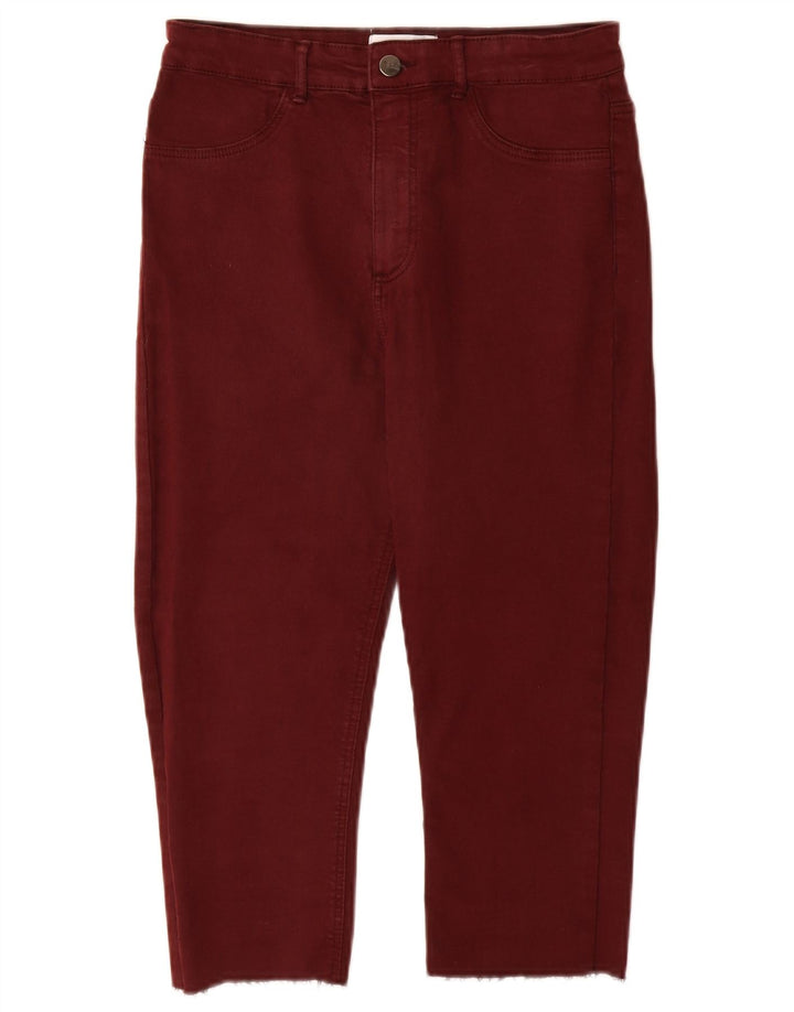 Damskie jeansy Capri Zara EU 40 Medium W30 L18 Burgundowe