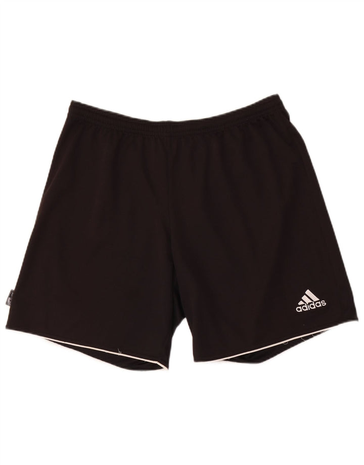 Męskie spodenki sportowe Adidas o regularnym kroju, średnie czarne, poliestrowe sportowe