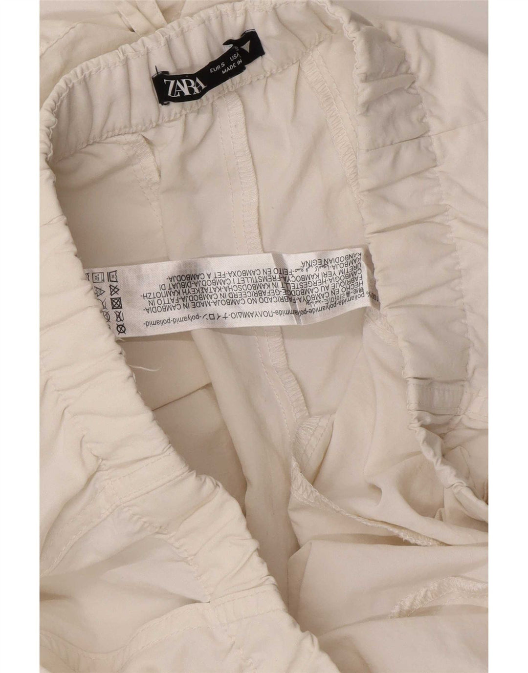 Damskie spodnie joggery Zara, małe, W28 L30, biały poliamid