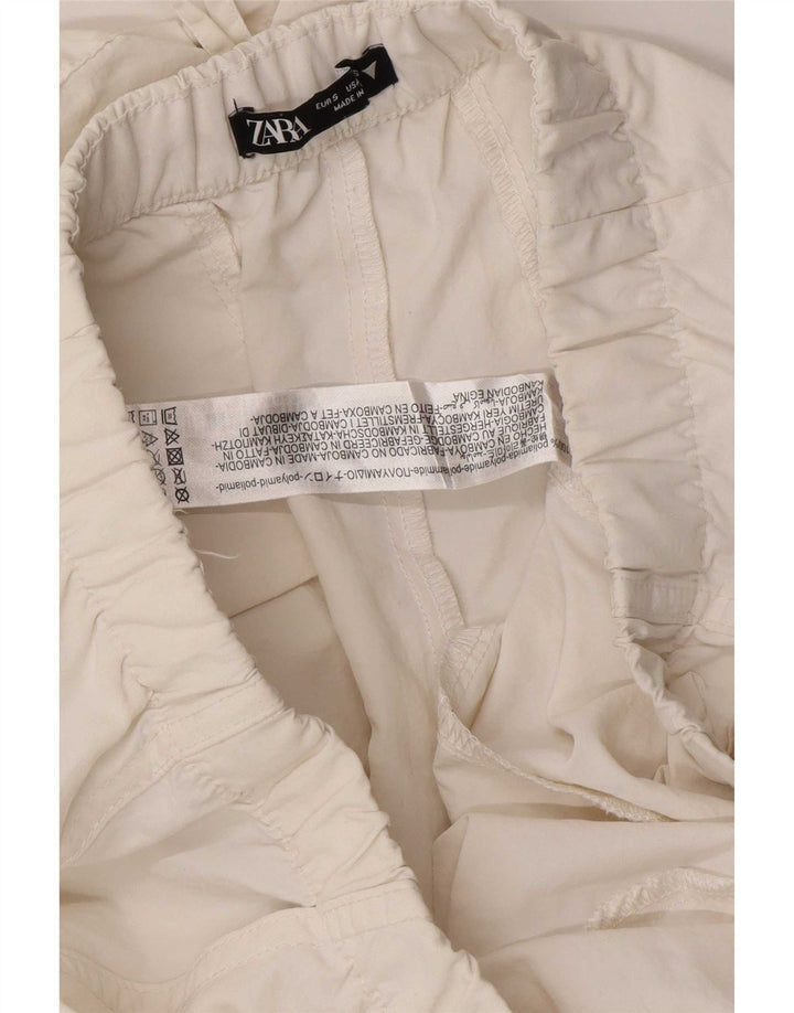 Damskie spodnie joggery Zara, małe, W28 L30, biały poliamid