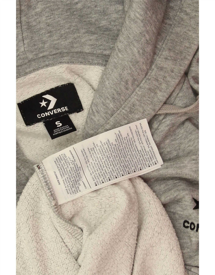 Converse Męski sweter z kapturem, mały, szary, bawełniany