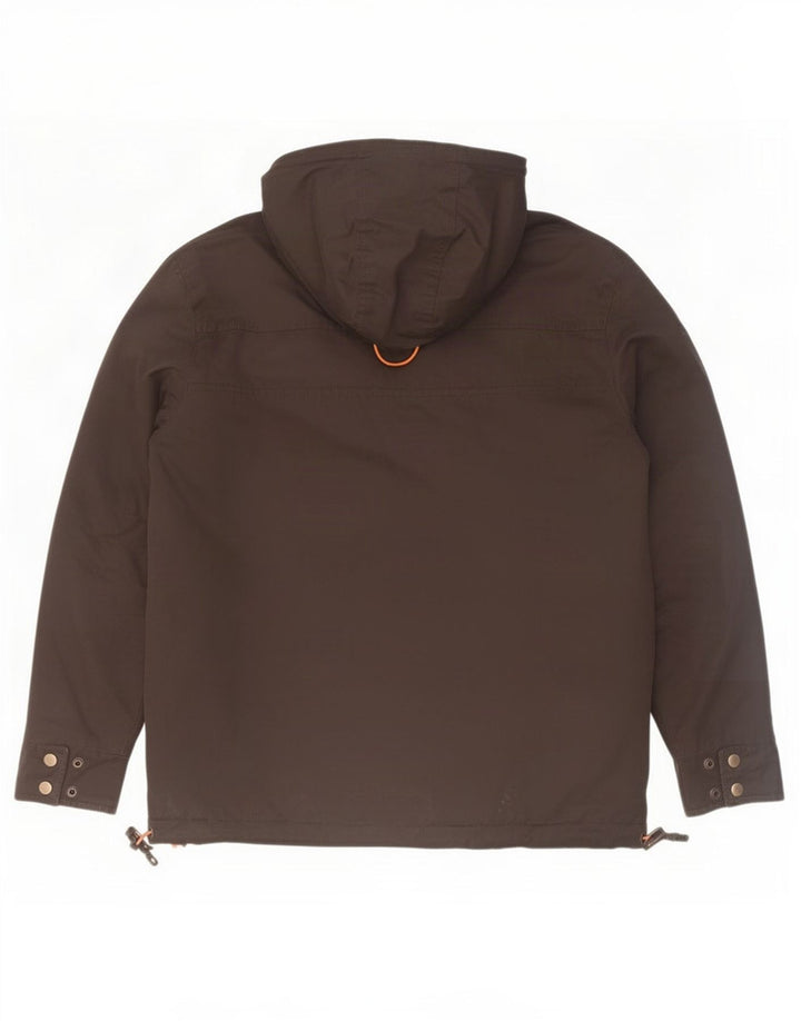 Męska kurtka wiatrówka z kapturem Superdry UK 40, duża, czarna, poliestrowa