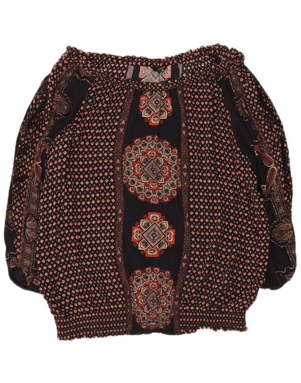 Damska bluzka Desigual z rękawami 3/4 i odkrytymi ramionami, UK 18 XL, czarna paisley