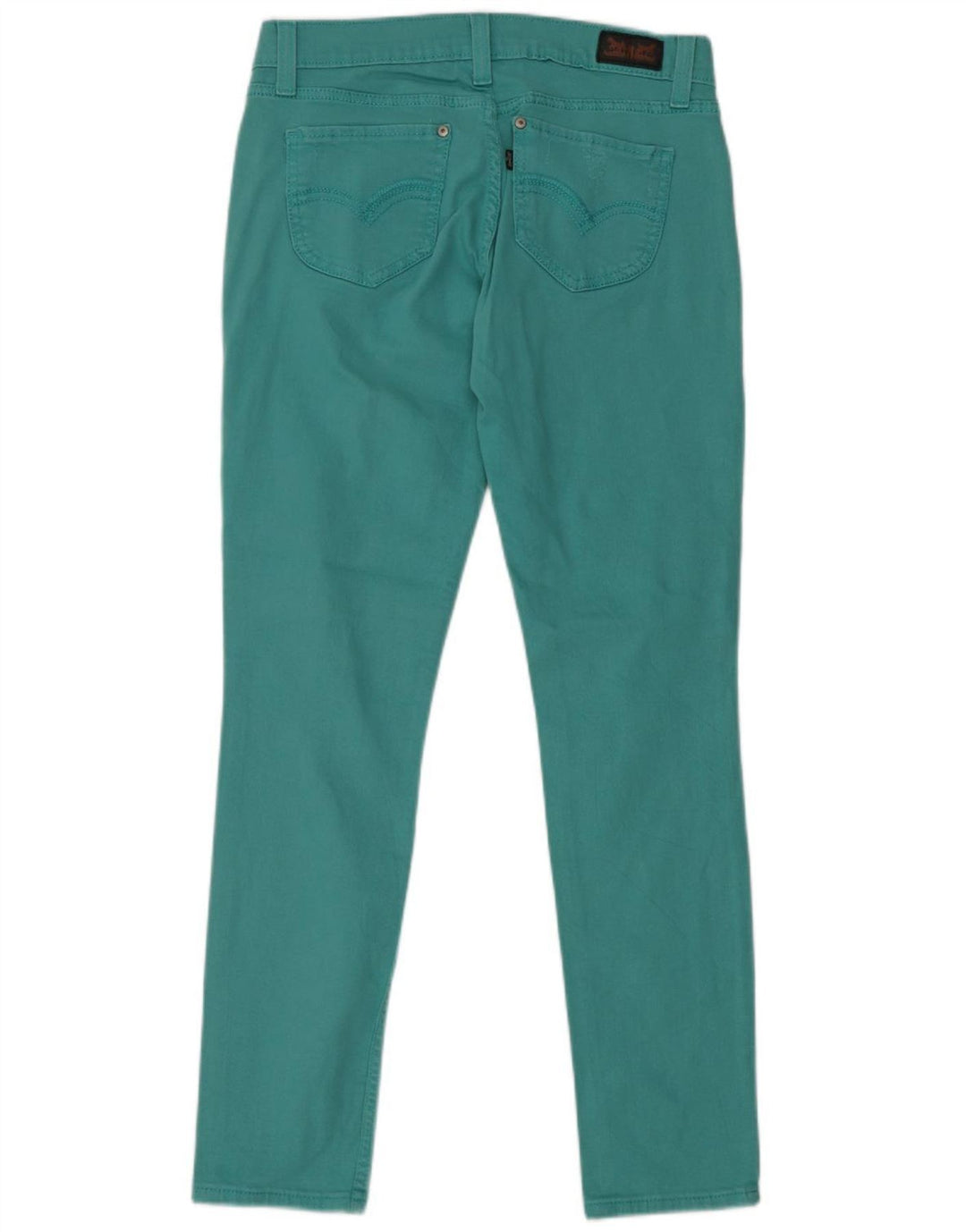 Damskie jeansy LEVI'S 524 w trudnej sytuacji, bardzo niskie, obcisłe W28 L32, zielone bawełniane