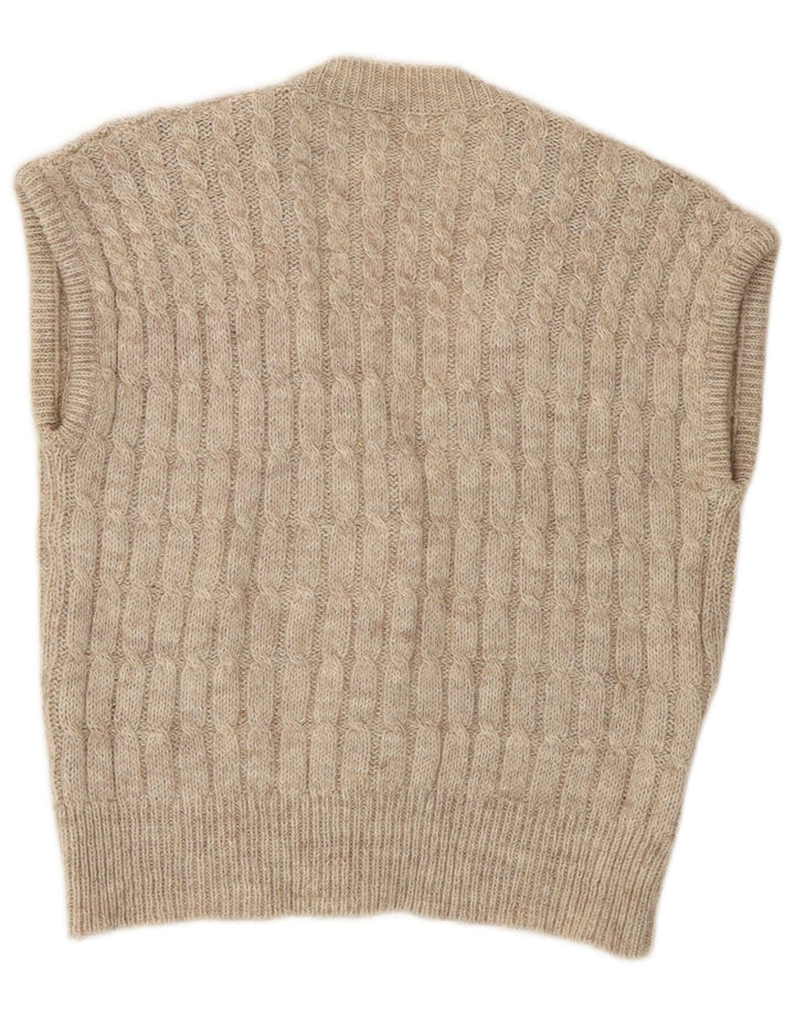 Sweter damski w stylu vintage, kardigan UK 14, średni beż