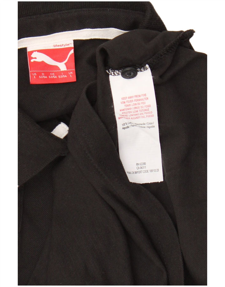 Męska koszulka polo Puma, duża, czarna, bawełniana