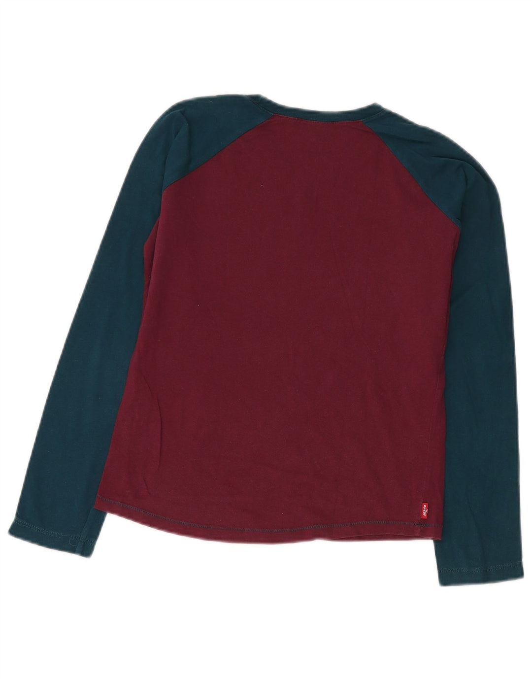 Damski graficzny top Levi's z długim rękawem, UK 14, średni burgund, blok kolorów