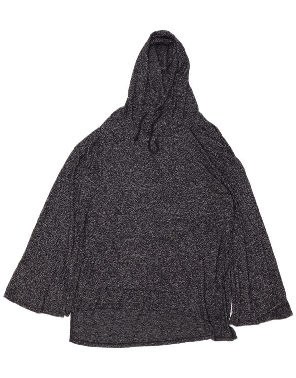 Damska bluzka z długim rękawem MOSSIMO z kapturem UK 16, duża, szara, nakrapiana wiskoza