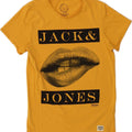 JACK & JONES Mens Graphic T-Shirt Top Medium Yellow Cotton Vintage Jack & Jones and Second-Hand Jack & Jones from Messina Hembry 