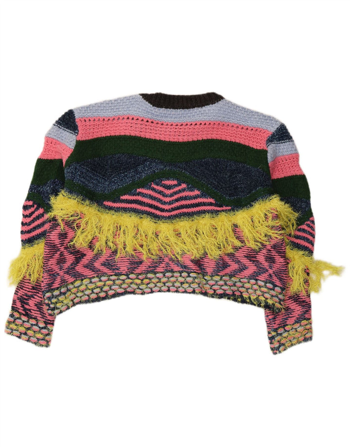 Damski sweter oversize ZARA z okrągłym dekoltem UK 10, mały, wielokolorowy