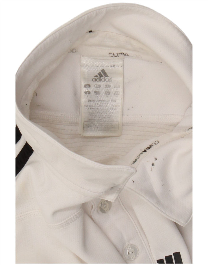 Męska koszulka polo Adidas Climacool, mała, biała, z poliestru