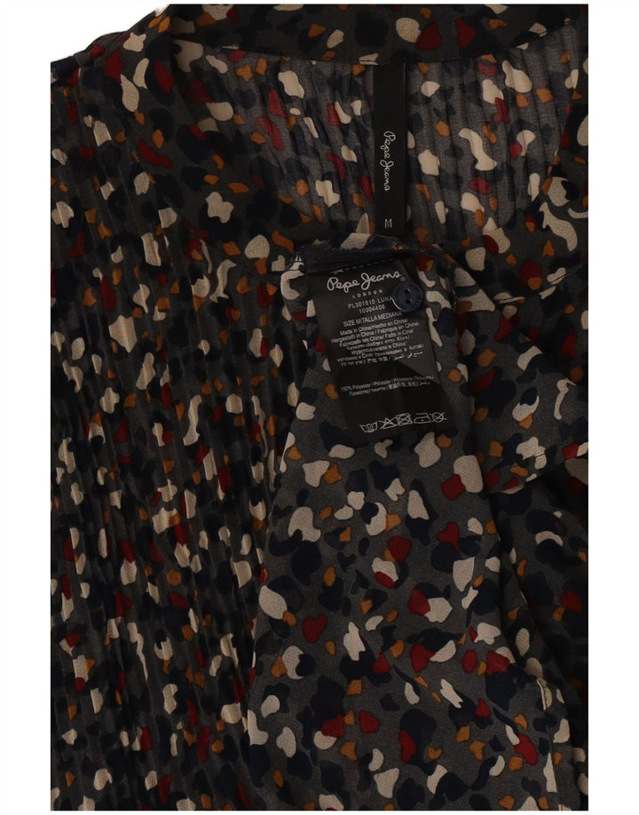 Damska bluzka koszulowa oversize PEPE Jeans UK 14, średnia, wielokolorowa w cętki