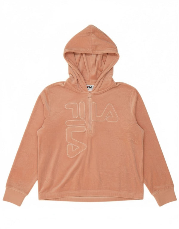 Damski sweter z kapturem i zamkiem błyskawicznym Fila UK 16, duży, różowy poliester