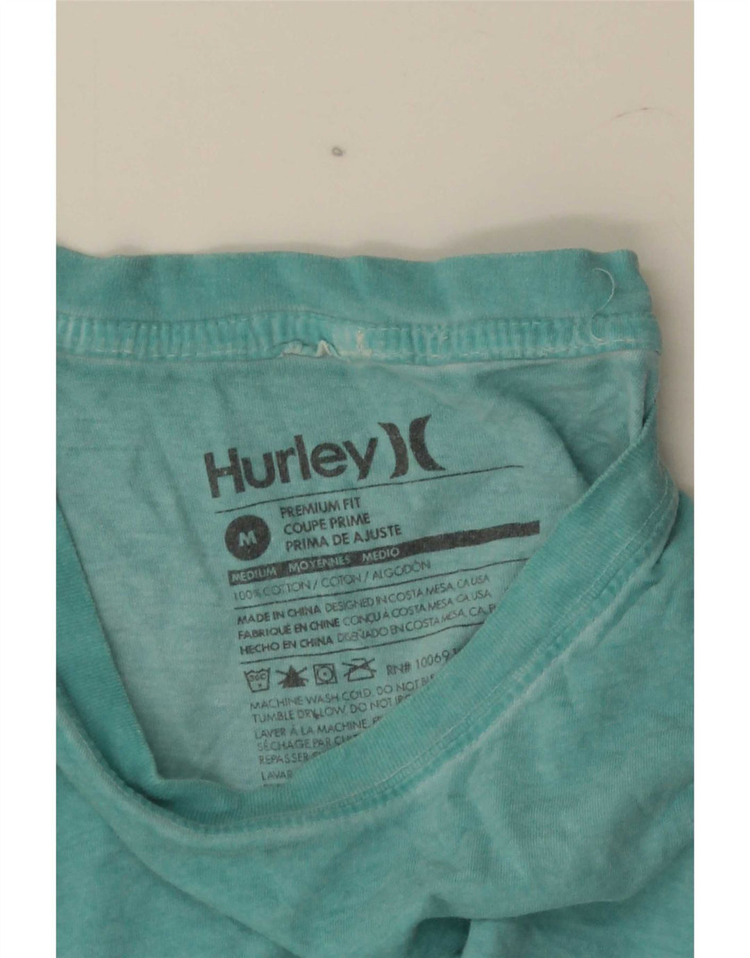 Męski T-shirt Hurley Premium Fit Top, średni niebieski, bawełniany