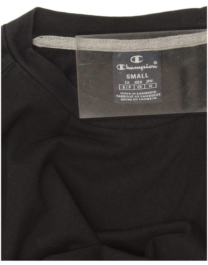 CHAMPION Womens Graphic Top Long Sleeve UK 10 Small Black