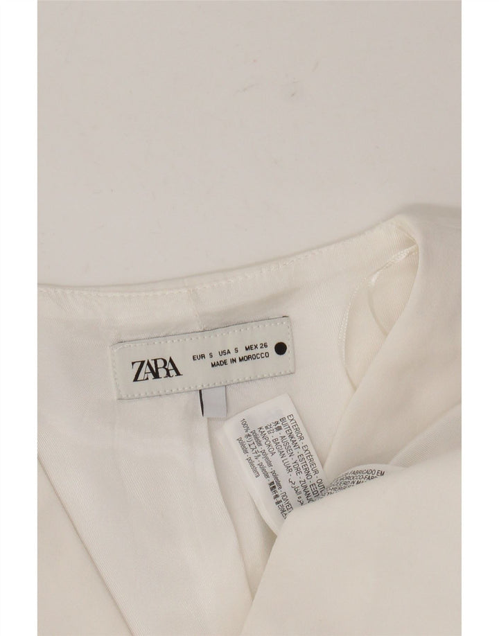 Kamizelka damska Zara UK 10 Small, biała, poliestrowa