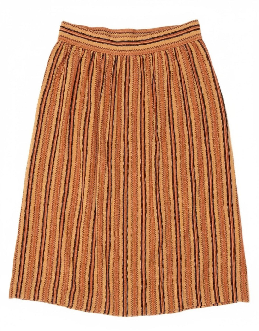 Vintage damska plisowana spódnica IT 44 Medium W26 brązowa geometryczna aztec