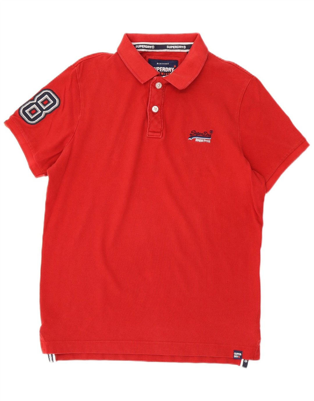 Męska koszulka polo Superdry z grafiką, duża, czerwona, bawełniana