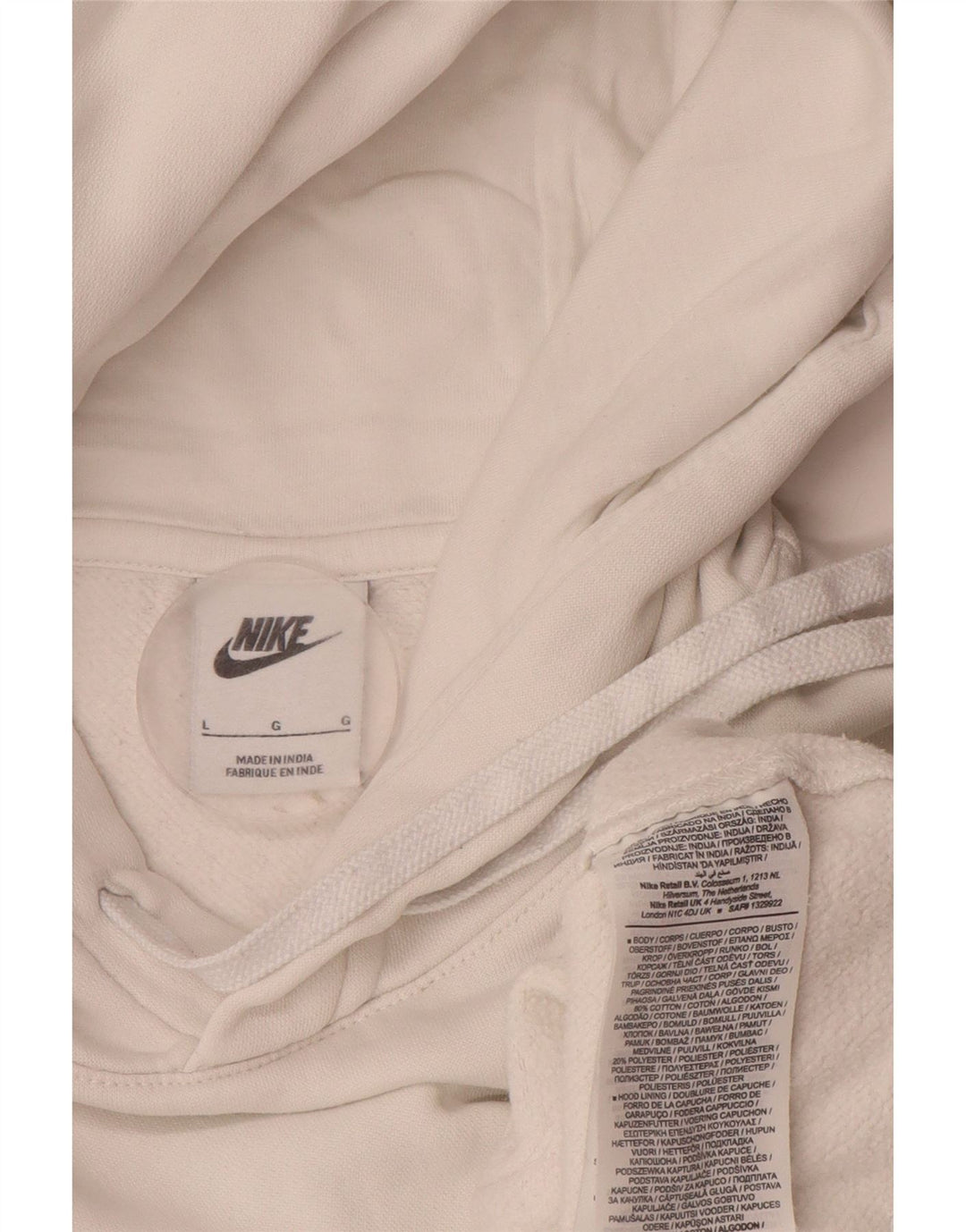 Męski sweter z kapturem Nike, duży, biały, bawełniany