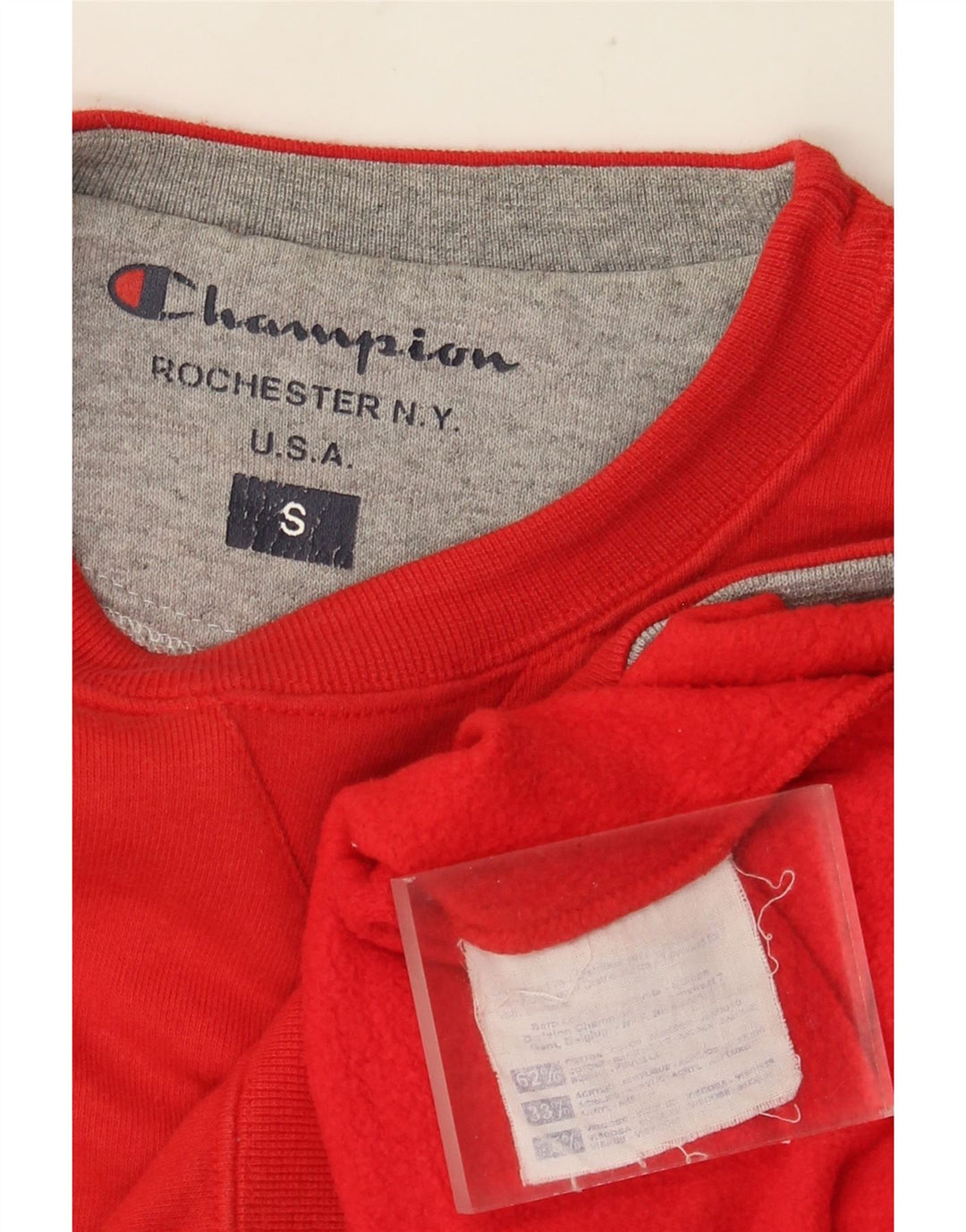 Męska bluza z grafiką CHAMPION, mała, czerwona, bawełniana