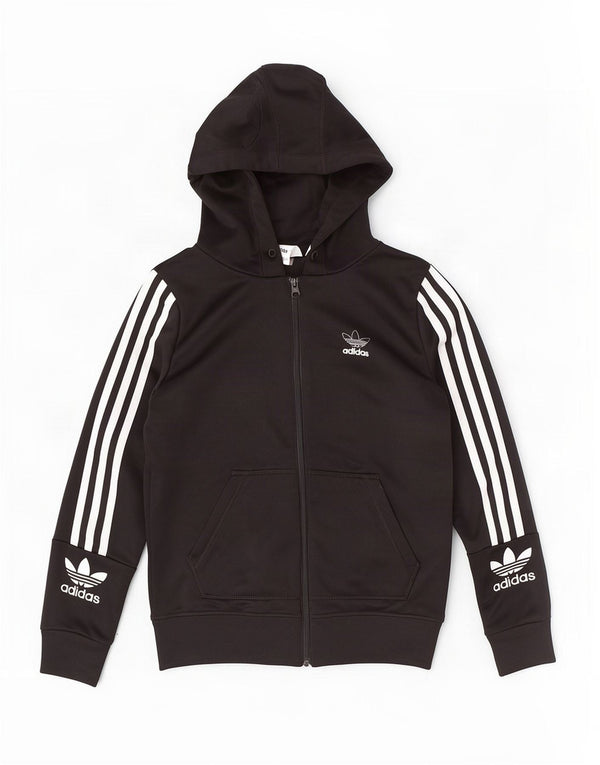 Damski sweter Adidas z grafiką i zamkiem błyskawicznym UK 6 XS Czarny poliester