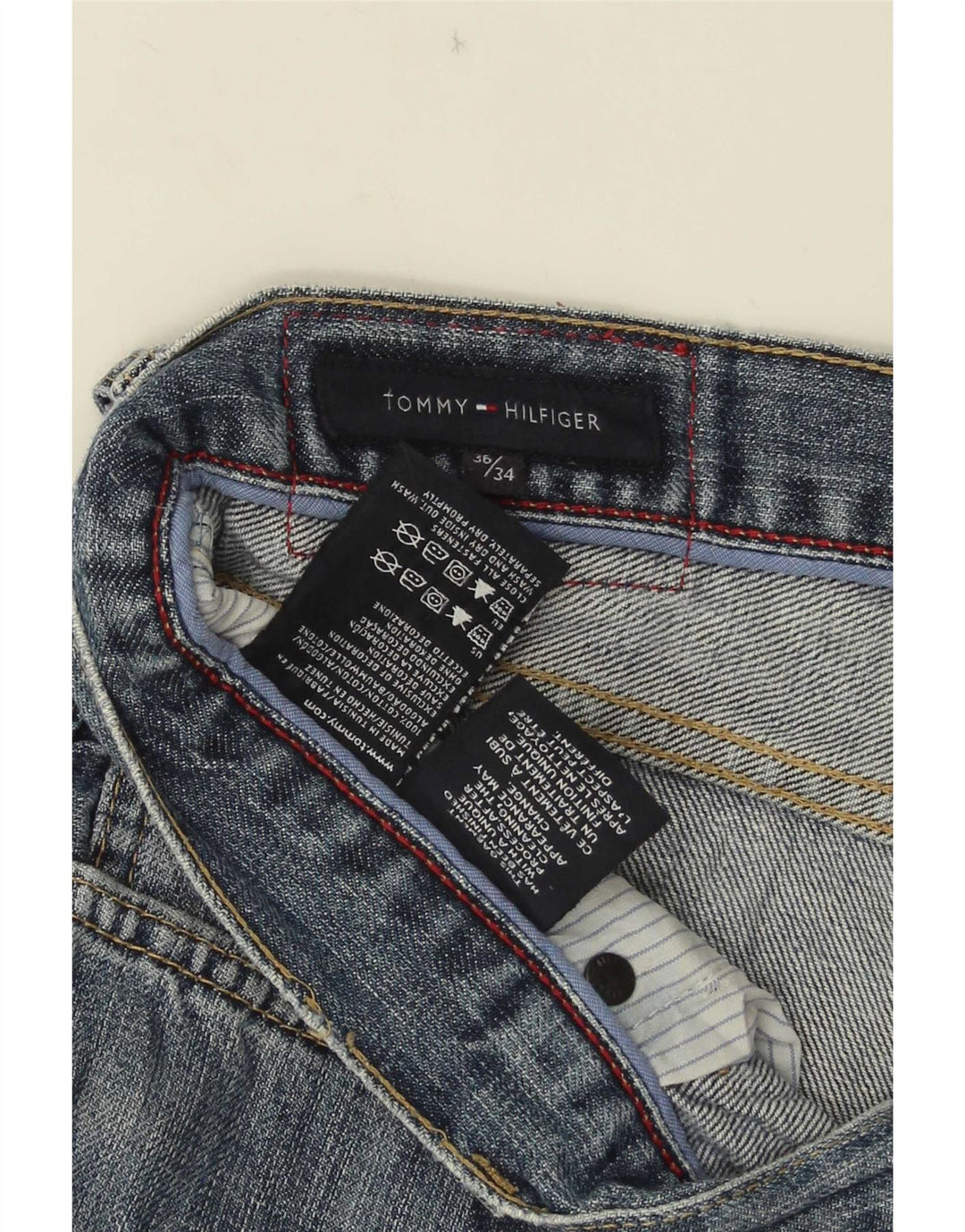 Męskie proste dżinsy Tommy Hilfiger W36 L27 Niebieskie bawełniane