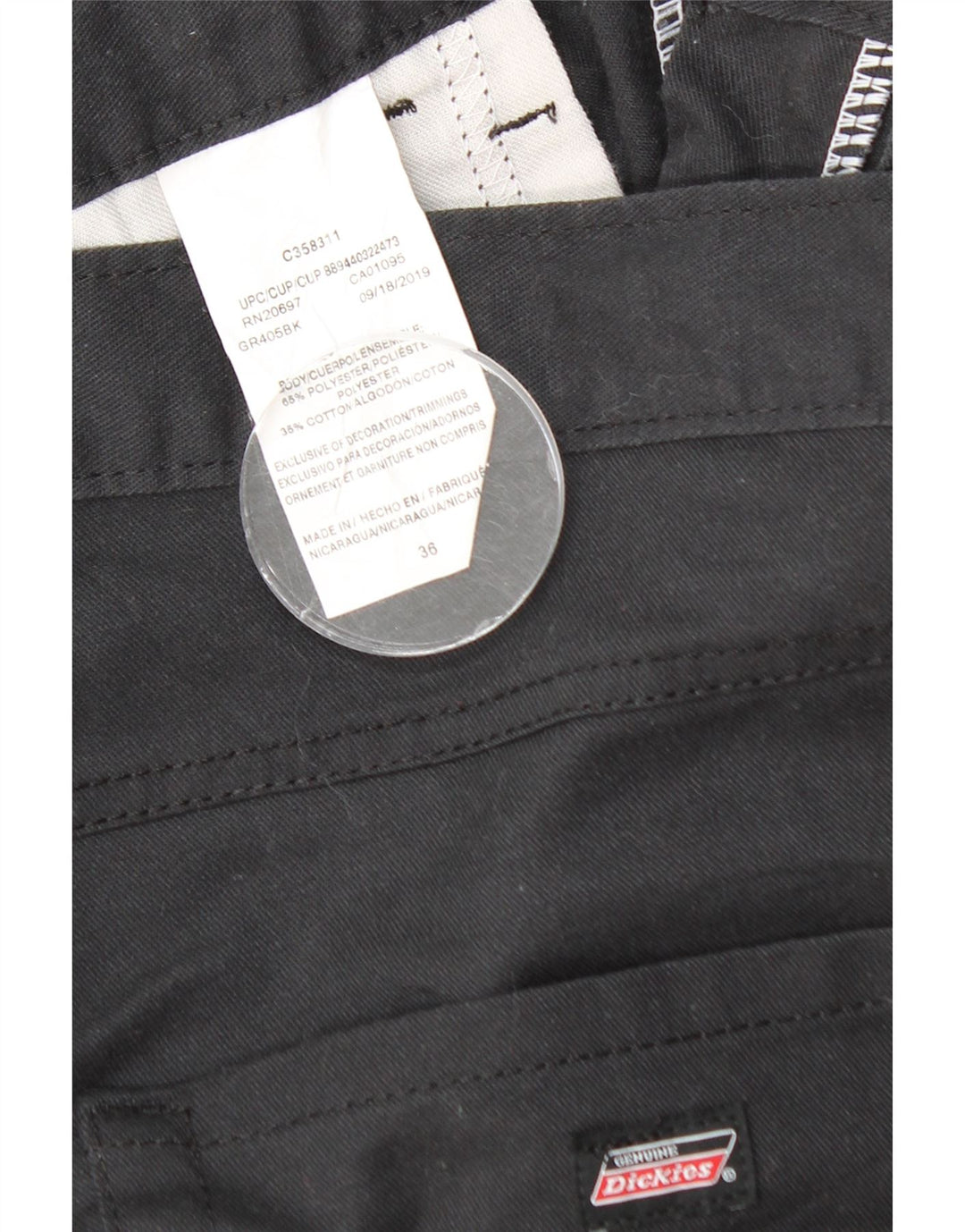 Męskie spodenki codzienne DICKIES W36, duże, czarne, poliestrowe