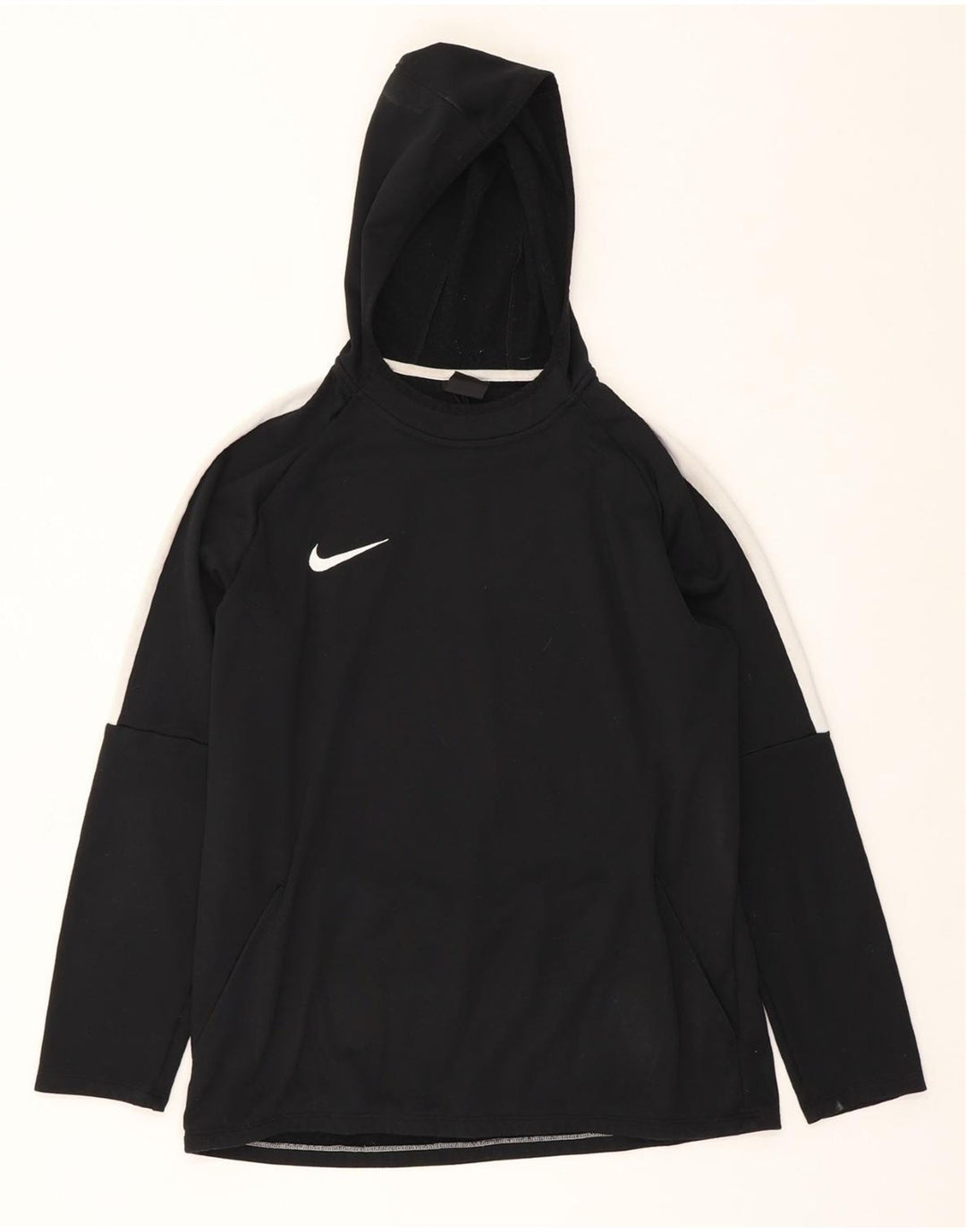 Męski sweter z kapturem NIKE Dri Fit, duży, czarny poliester z blokami kolorów