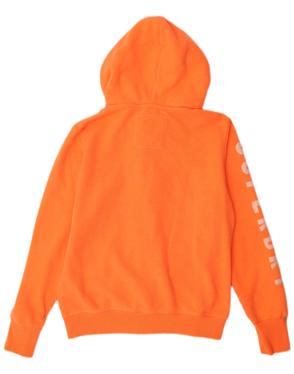 SUPERDRY Damski sweter z kapturem i zamkiem błyskawicznym UK 18 XL, pomarańczowy, bawełniany