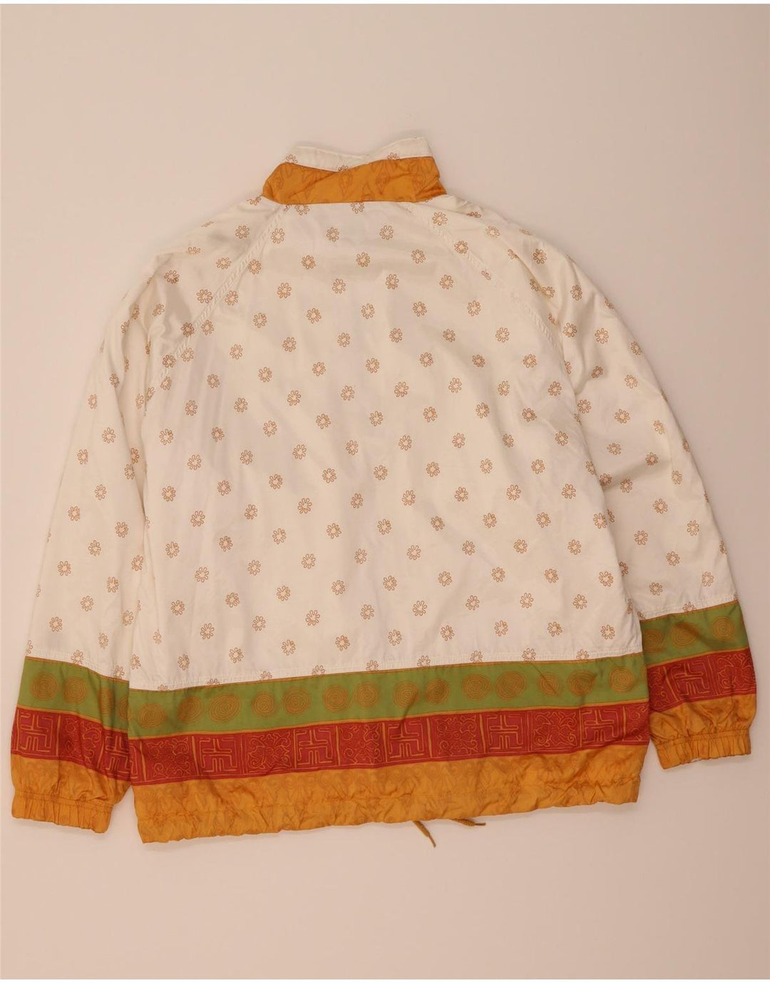 HEAD Womens Windbreaker Jacket IT 42 Medium Off White Floral Cotton Vintage HEAD and Second-Hand HEAD from Messina Hembry 