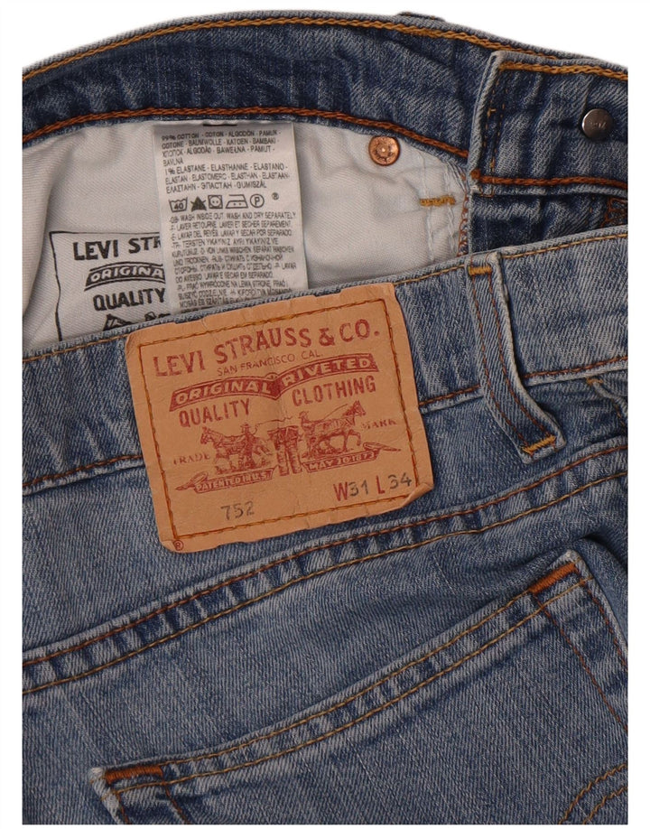 Męskie dżinsy Levi's 752 Straight W31 L34 Niebieskie bawełniane