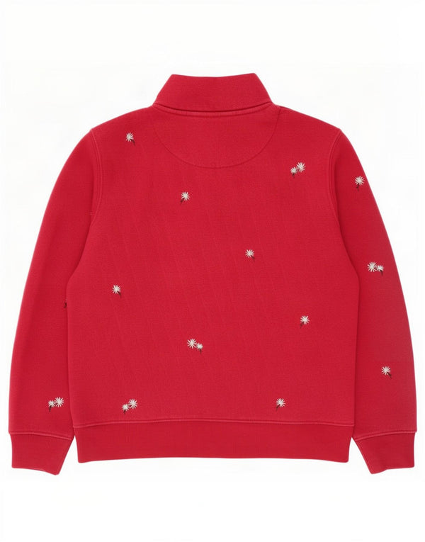 Crew Clothing Damska bluza z zamkiem błyskawicznym, sweter UK 12, średni, różowy, kwiatowy