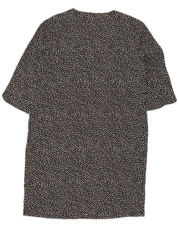 MARKS & SPENCER Damska sukienka typu shift UK 14, duży, czarny, geometryczny poliester