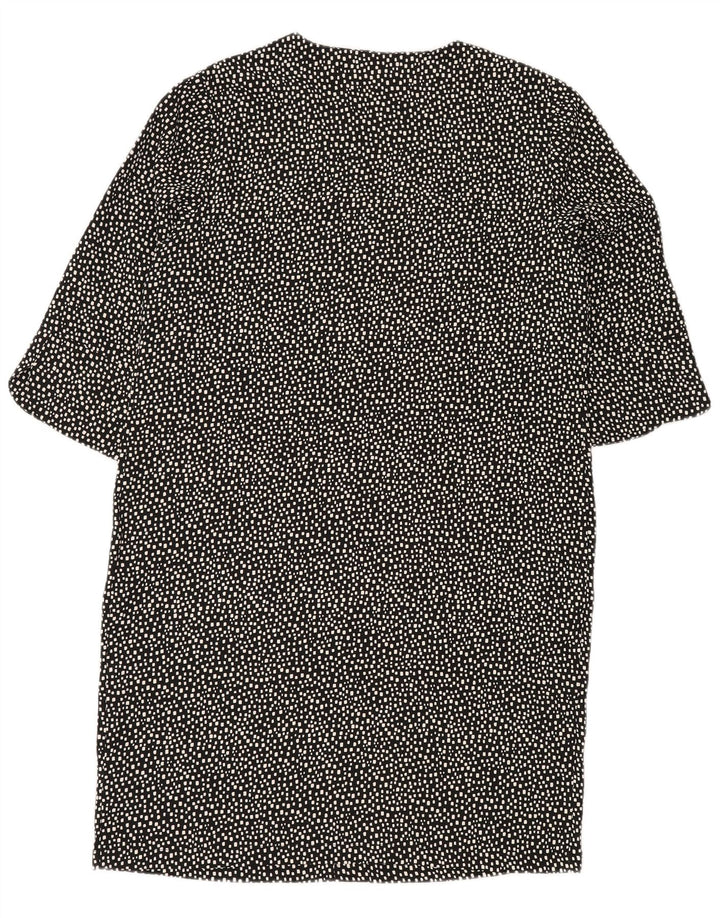 MARKS & SPENCER Damska sukienka typu shift UK 14, duży, czarny, geometryczny poliester