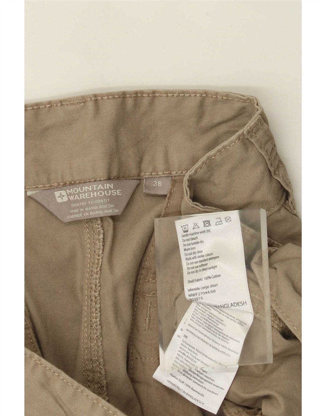 Męskie spodenki cargo Mountain Warehouse W38 XL, bawełna khaki