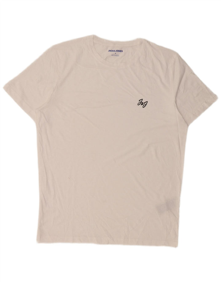 T-shirt męski JACK & JONES Średnio biały, bawełniany