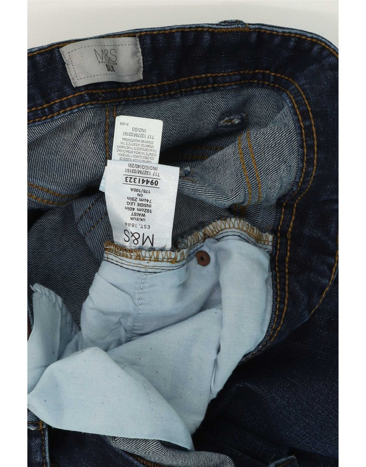 Marks & Spencer Męskie jeansy slim W40 L29 Granatowe, bawełniane