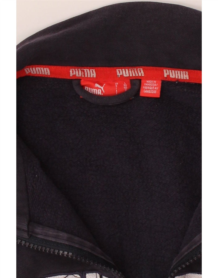 PUMA Boys Graphic Tracksuit Top Jacket 11-12 Years Navy Blue Cotton Vintage Puma and Second-Hand Puma from Messina Hembry 